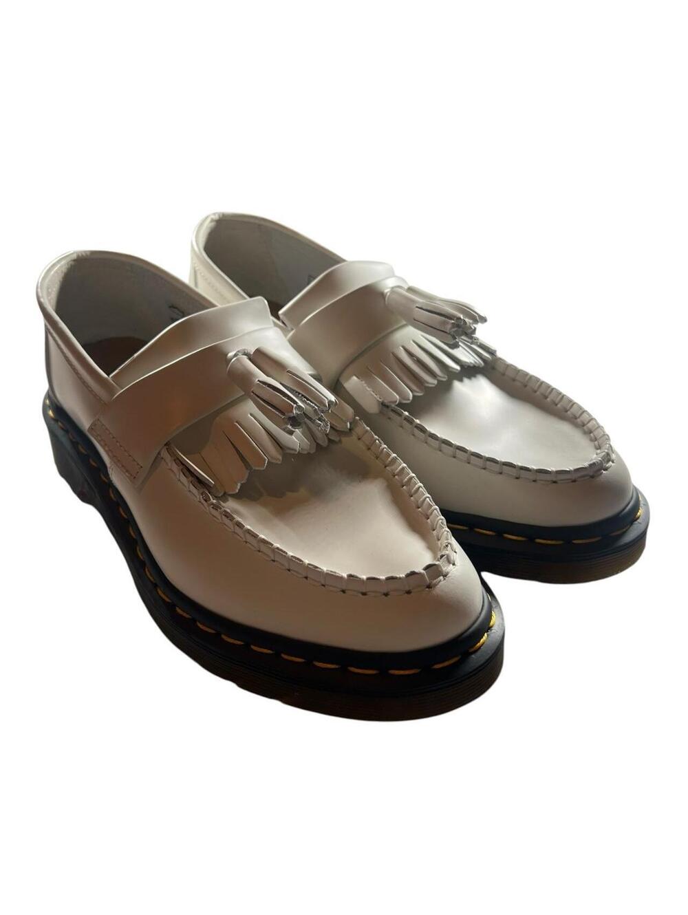 Dr. Martens Adrian White Leather Tassel Loafers